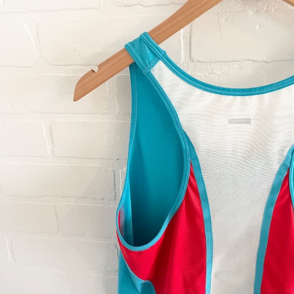 Nike Pro Womens Tank top Blue White Athletic Performance Racer back Sz L - Picture 12 of 13